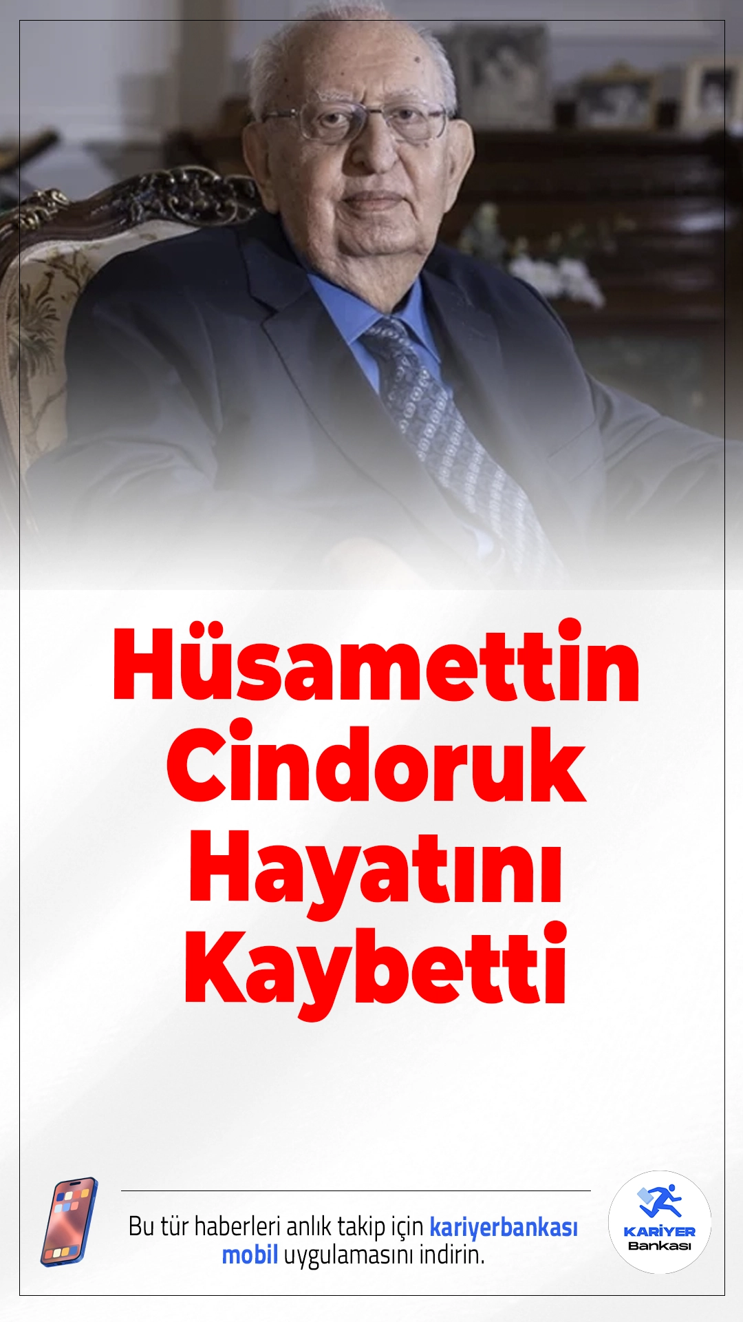 Eski TBMM Başkanı Hüsamettin Cindoruk Hayatını Kaybetti.Türk siyasetinin önemli isimlerinden Hüsamettin Cindoruk, tedavi gördüğü hastanede yaşamını yitirdi.