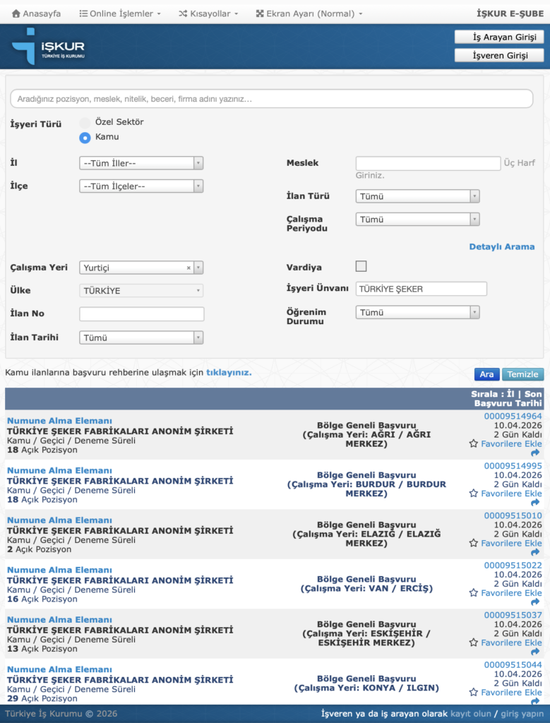 Türkşeker 525 İşçi Alımı Başvuruları Sürüyor