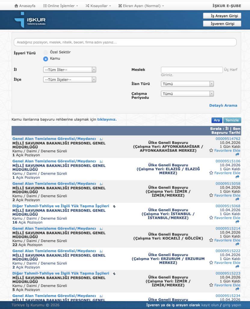 MSB 178 İşçi Alımı