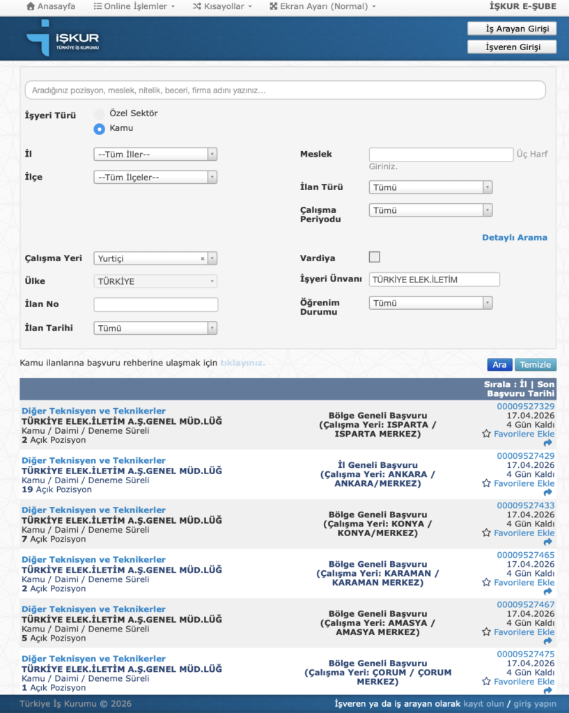 TEİAŞ 402 İşçi Alımı 