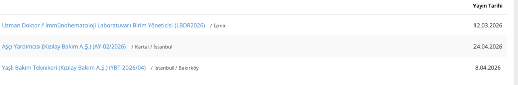 Kızılay Personel Alımı