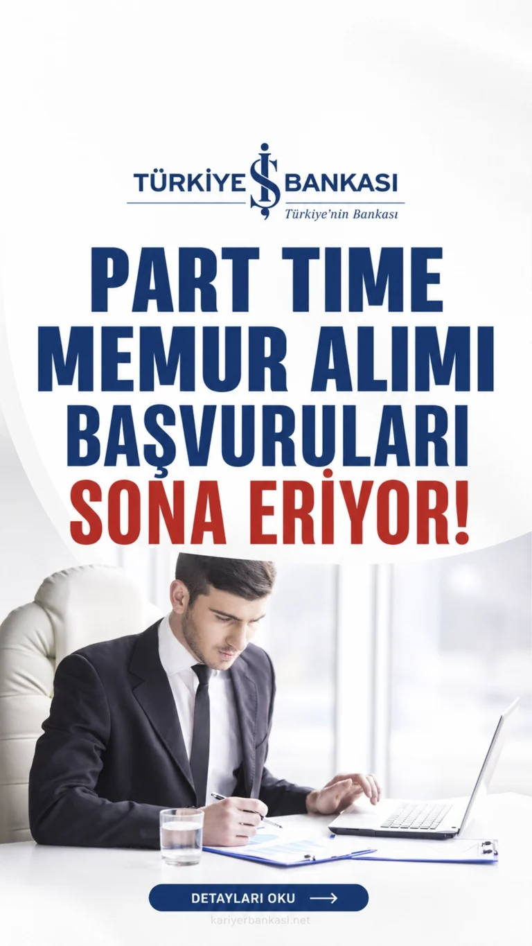 İş Bankası, Tarım İhtisas Şubelerinde görevlendirilmek üzere Part-Time Memur alımı yapıyor. Yaz döneminde çalışacak adaylar, temel bankacılık işlemlerinin yanı sıra zirai ve ekolojik danışmanlık hizmetlerine destek verecek. Başvurular için son tarih 30 Nisan 2026 olarak duyuruldu.İşte şartlar ve başvuru bilgileri..