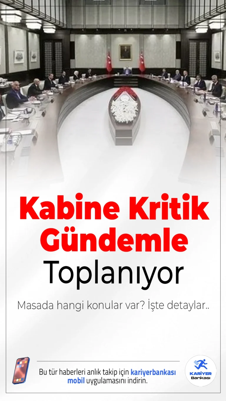 Kabine Kritik Gündemle Toplanıyor: Orta Doğu, ekonomi ve Gazze masada..Cumhurbaşkanı Erdoğan başkanlığındaki kabine toplantısında bölgesel savaş, ekonomik etkiler ve Gazze’deki gelişmeler ele alınacak.