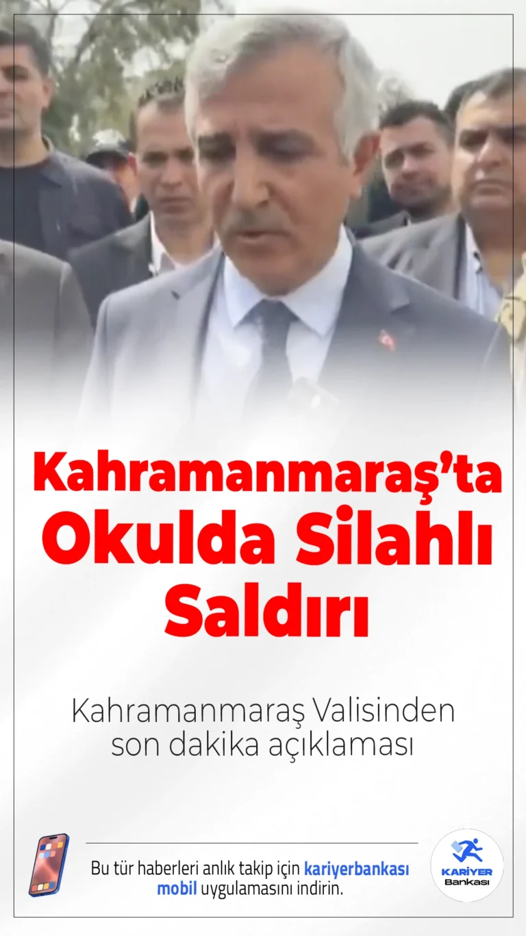 Kahramanmaraş’ta Okulda Silahlı Saldırı: 4 Kişi Hayatını Kaybetti.Kahramanmaraş’ta bir ortaokulda gerçekleşen silahlı saldırıda 1 öğretmen ve 3 öğrenci yaşamını yitirdi, 20 kişi yaralandı. Olayla ilgili geniş çaplı soruşturma başlatıldı.