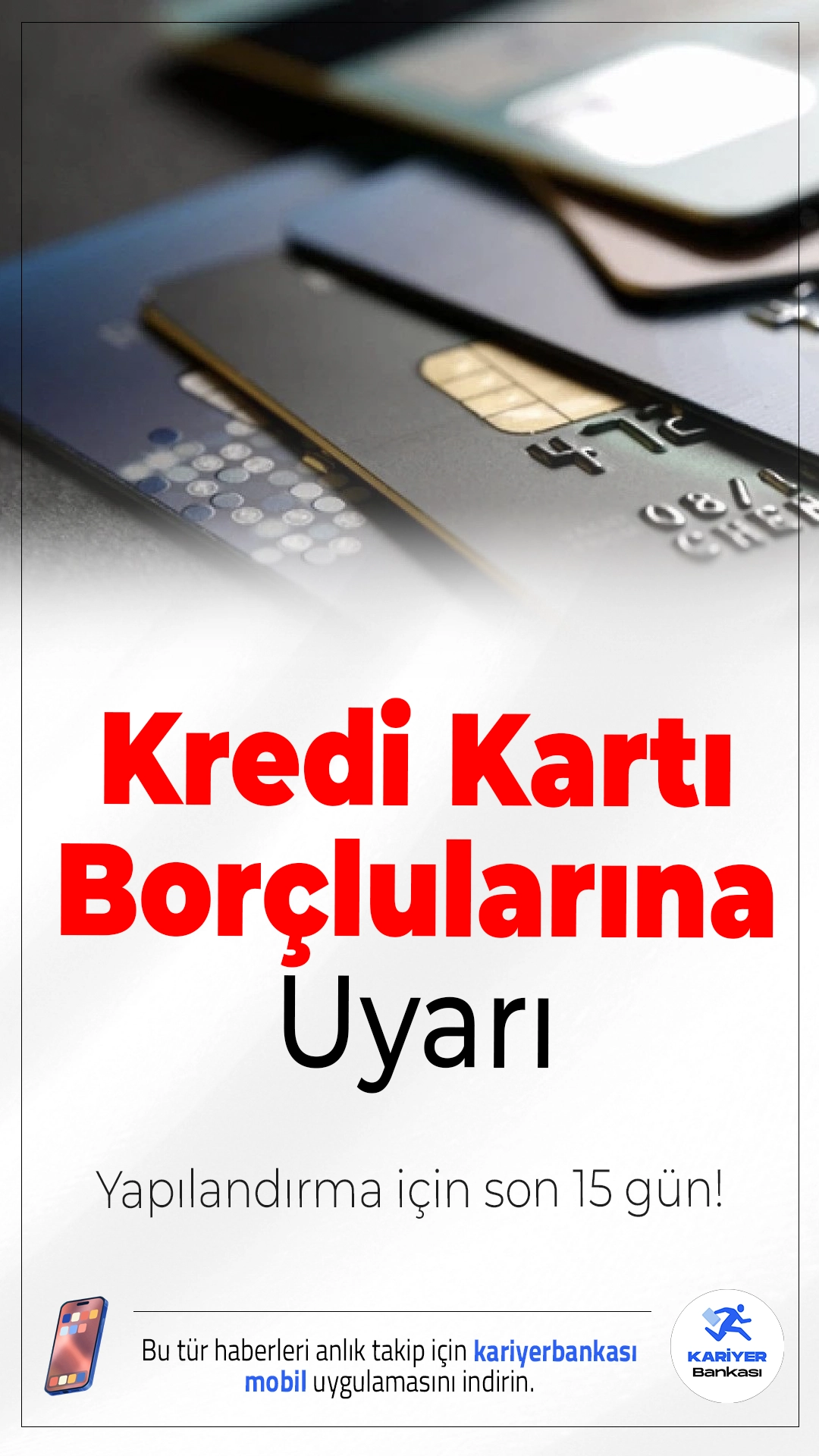Kredi Kartı Borçlularına Uyarı: Yapılandırma İçin Son 15 Gün!BDDK’nın kredi kartı ve ihtiyaç kredisi borçlarına yönelik yapılandırma fırsatında sona yaklaşıldı. Başvuru için sadece 15 gün kaldı.