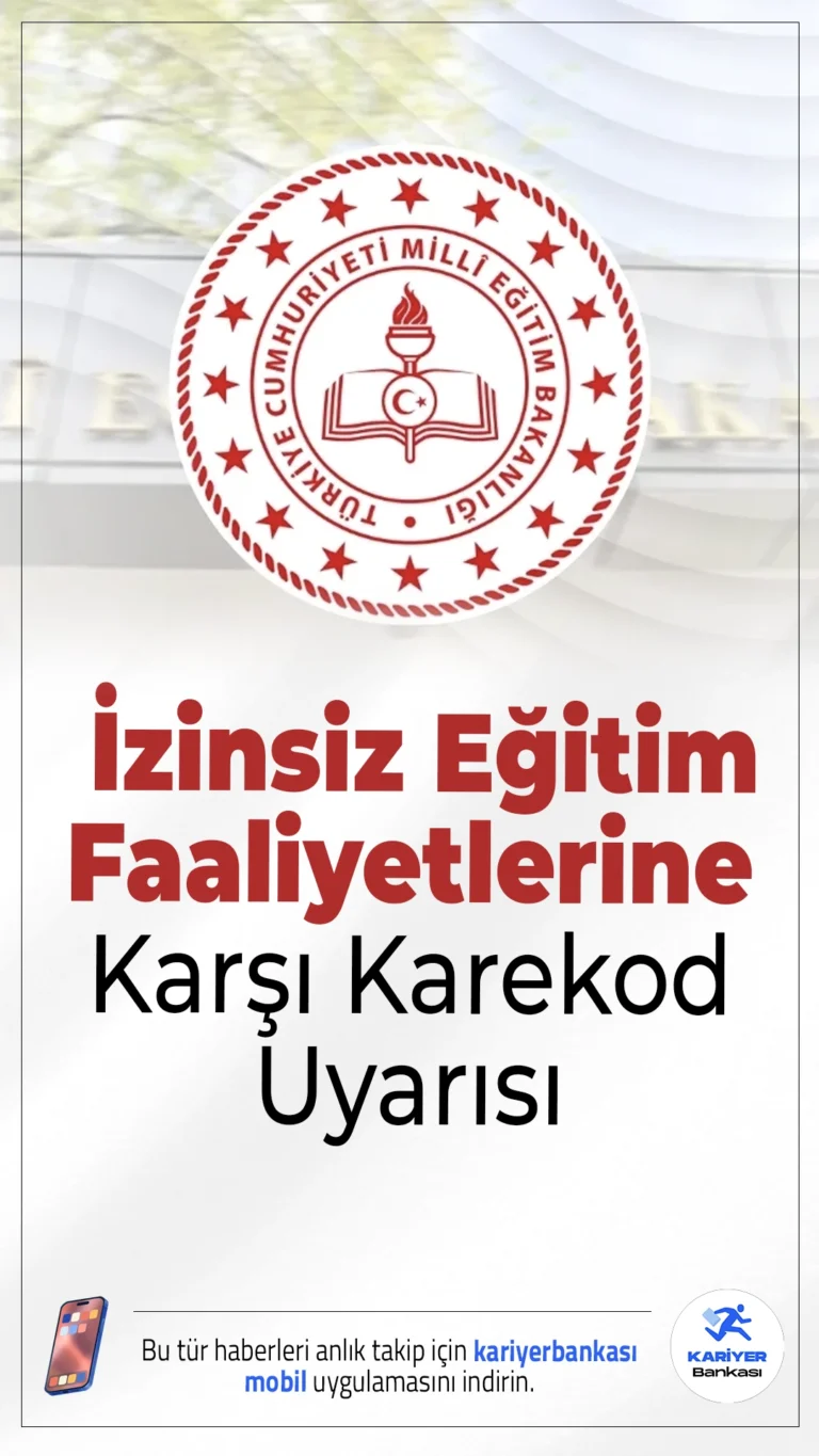 MEB’den İzinsiz Eğitim Faaliyetlerine Karşı Karekod Uyarısı.Milli Eğitim Bakanlığı, velilere özel öğretim kurumlarını kayıt öncesi bina girişindeki karekodla kontrol etmeleri çağrısı yaptı.