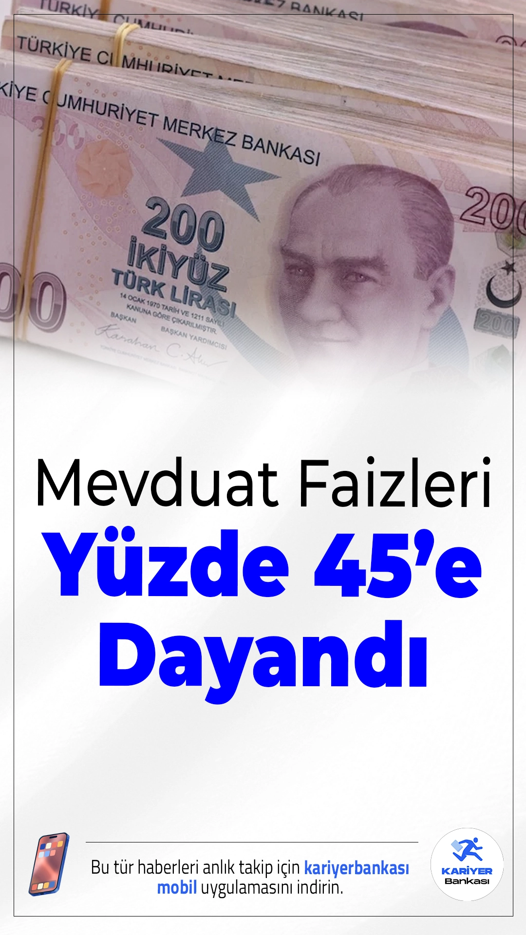 Mevduat Faizleri Yüzde 45’e Dayandı.Mart 2026 itibarıyla mevduat faizleri hızla yükseldi; bazı bankalarda yeni müşterilere yüzde 45’e varan oranlar sunuluyor.