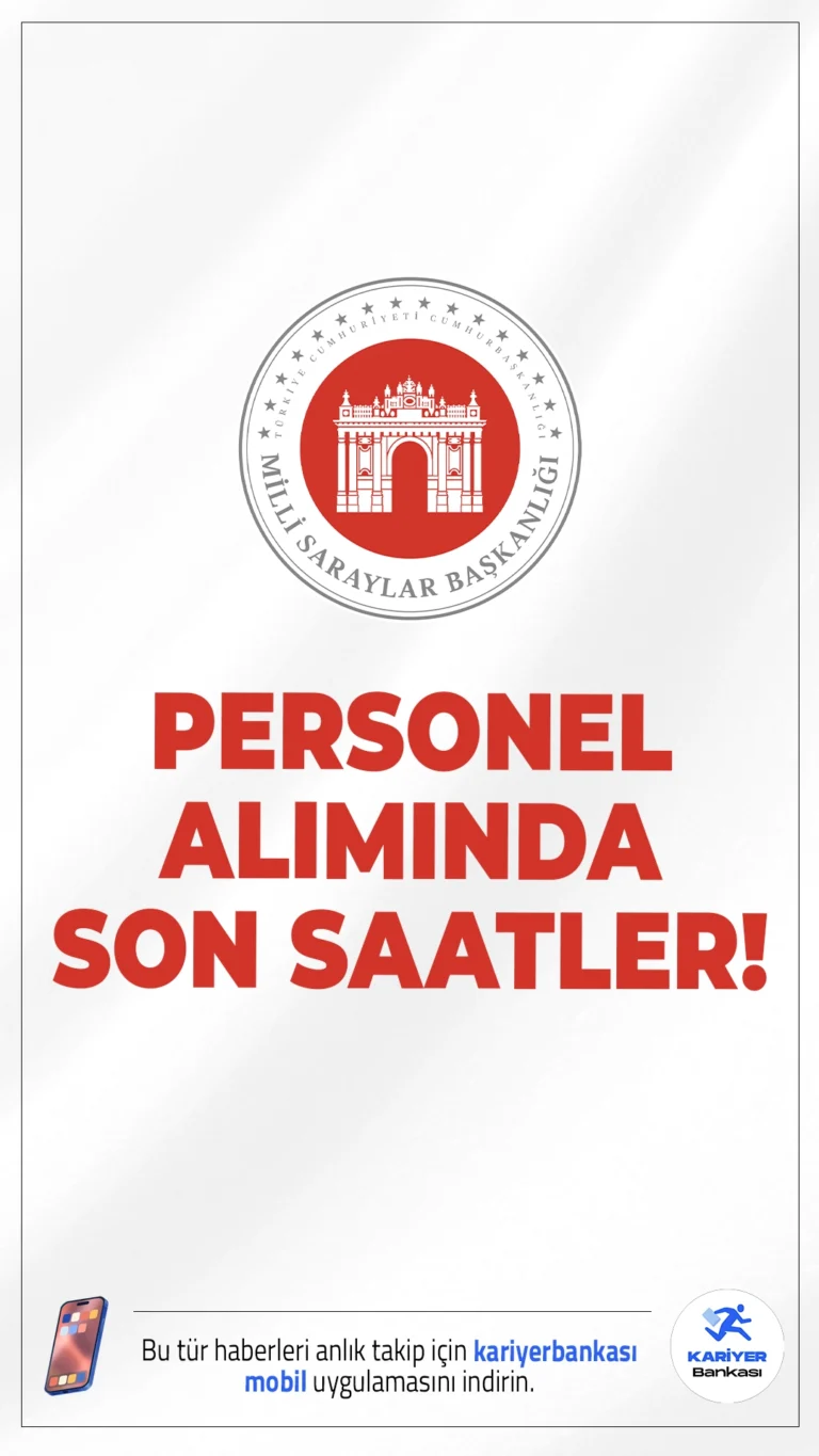 Milli Saraylar 60 Personel Alımında Son Saatler.Milli Saraylar İdaresi personel alımı başvurularında son saatlere girildi. İlgili alım duyurusuna göre, Milli Saraylara mühendis, büro personeli, koruma ve güvenlik görevlisi, müze görevlisi ünvanlarında sözleşmeli personel alımı yapılacak. Başvurular bugün (28 Nisan 2026) sona eriyor.Başvuru yapacak adayların genel ve özel şartları sağlaması gerekmektedir.İşte başvuru sayfası ve şartlar..