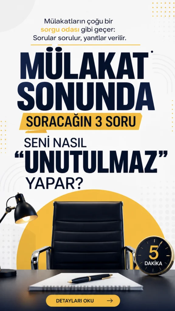 Mülakat Sonunda Soracağın 3 Soru Seni Nasıl "Unutulmaz" Yapar?