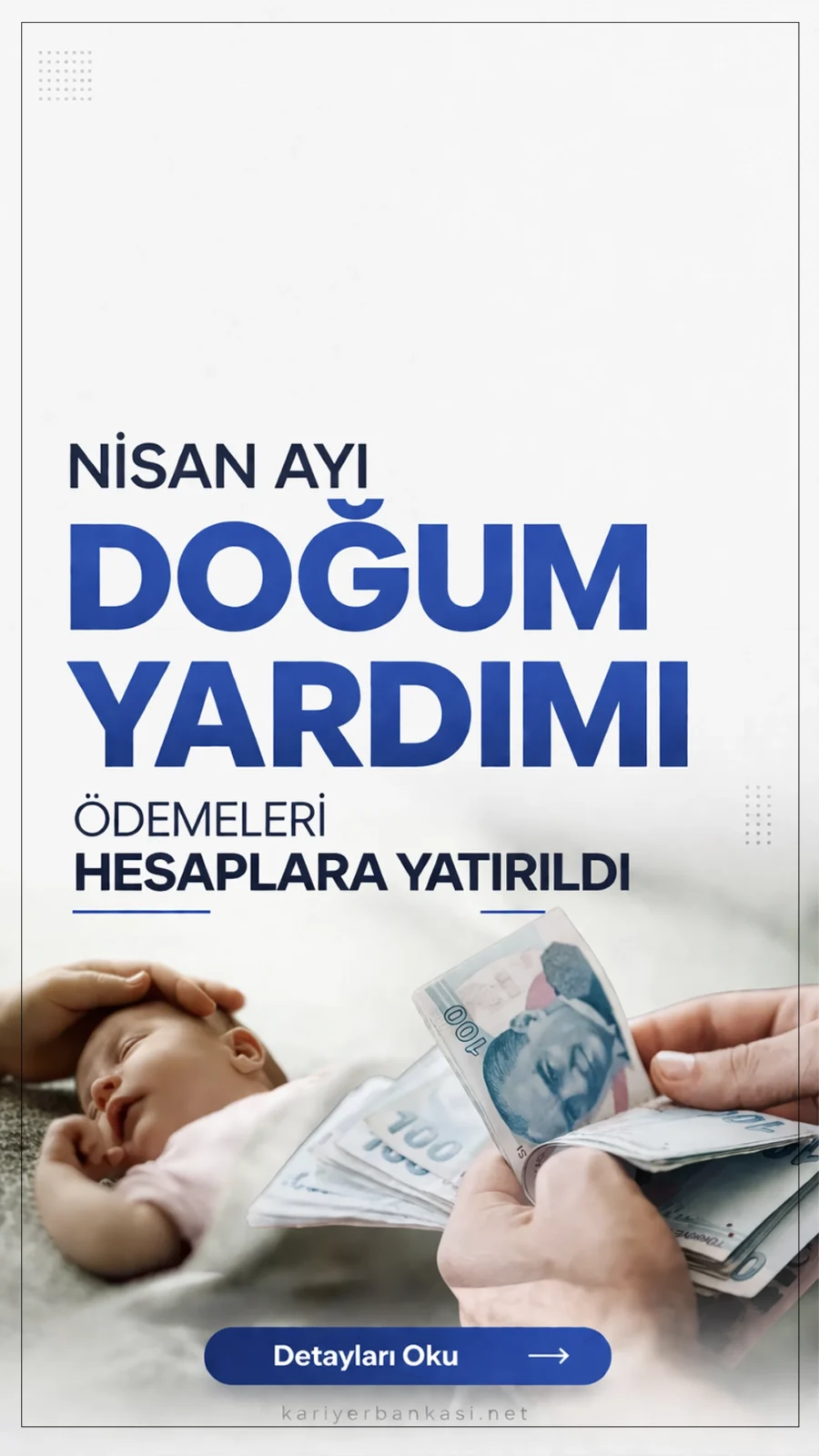 Nisan Ayı Doğum Yardımı Ödemeleri Hesaplara Yatırıldı.Nisan ayı doğum yardımı ödemeleri annelerin hesaplarına aktarıldı; toplam destek 15,9 milyar lirayı aştı.