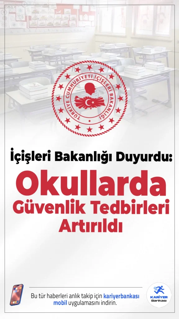 İçişleri Bakanlığı Duyurdu: Okullarda Güvenlik Tedbirleri Artırıldı.Şanlıurfa ve Kahramanmaraş’taki saldırıların ardından İçişleri Bakanlığı, okullarda güvenlik önlemlerinin artırıldığını açıkladı.