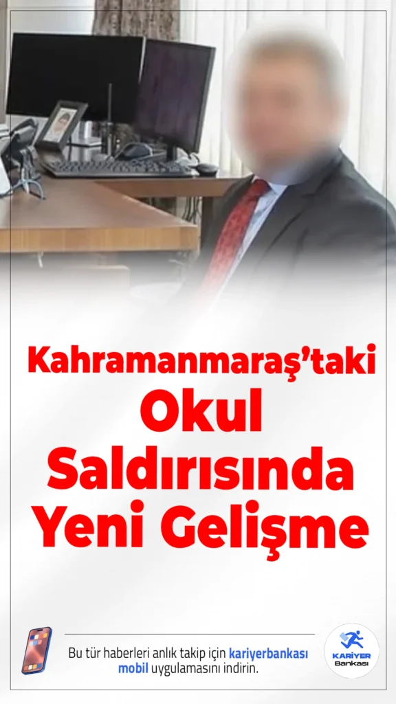 Kahramanmaraş’taki Okul Saldırısında Yeni Gelişme: Saldırganın Babası Tutuklandı.Kahramanmaraş’ta okulda yaşanan silahlı saldırıya ilişkin soruşturmada, saldırgan İsa Aras Mersinli’nin babası tutuklandı.