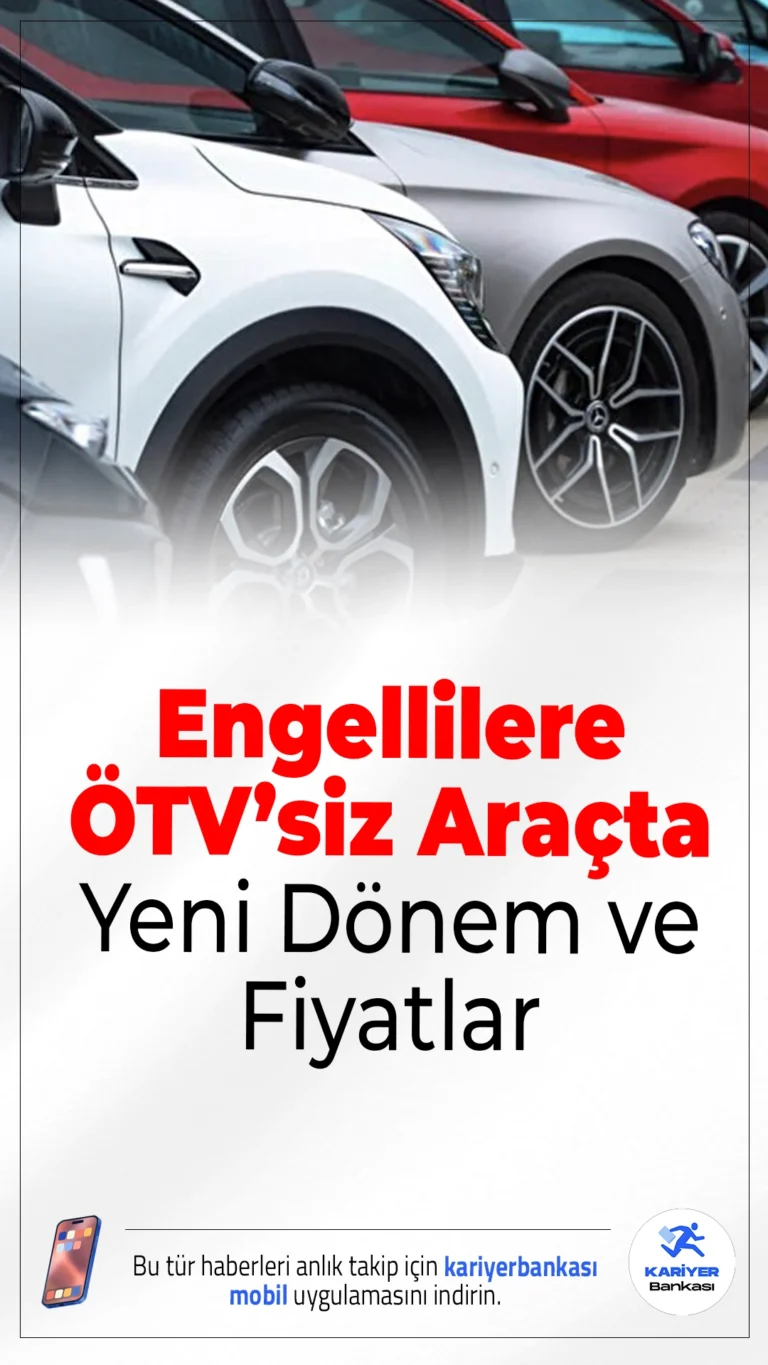 Engellilere ÖTV’siz Araçta Yeni Dönem ve Fiyatlar.Resmî Gazete’de yayımlanan düzenlemeyle engellilere yönelik ÖTV muafiyeti genişletildi. Yeni sistemle daha fazla kişi araç alımında vergi avantajından yararlanabilecek.