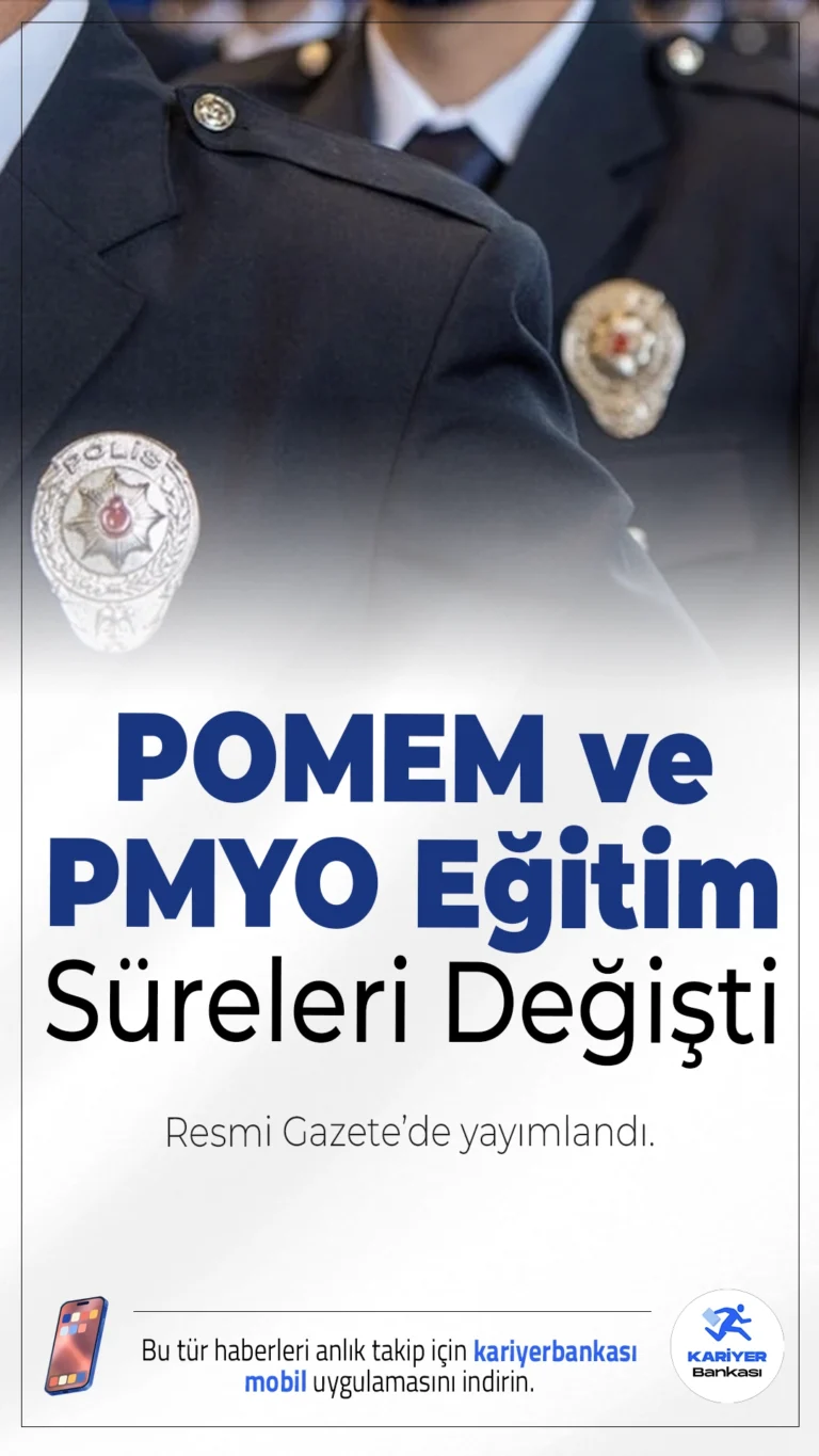 POMEM ve PMYO Eğitim Süreleri Değişti.2025-2026 döneminde POMEM ve PMYO eğitim süreleri yeniden düzenlendi, adayların eğitim takvimi netleşti.