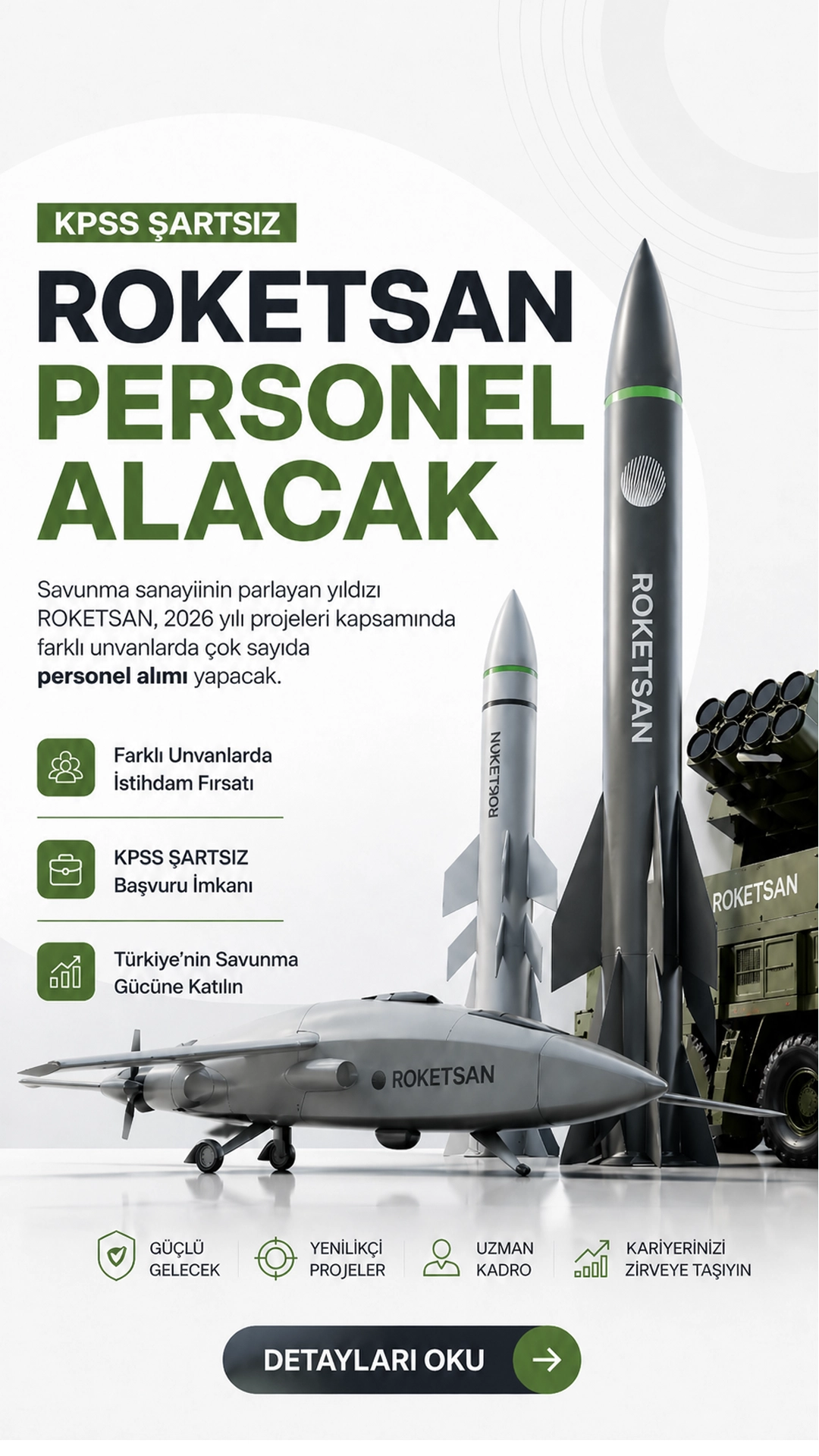 ROKETSAN’dan Dev İstihdam Hamlesi: 16 Maaş ve KPSS Şartsız Personel Alımı Başladı!