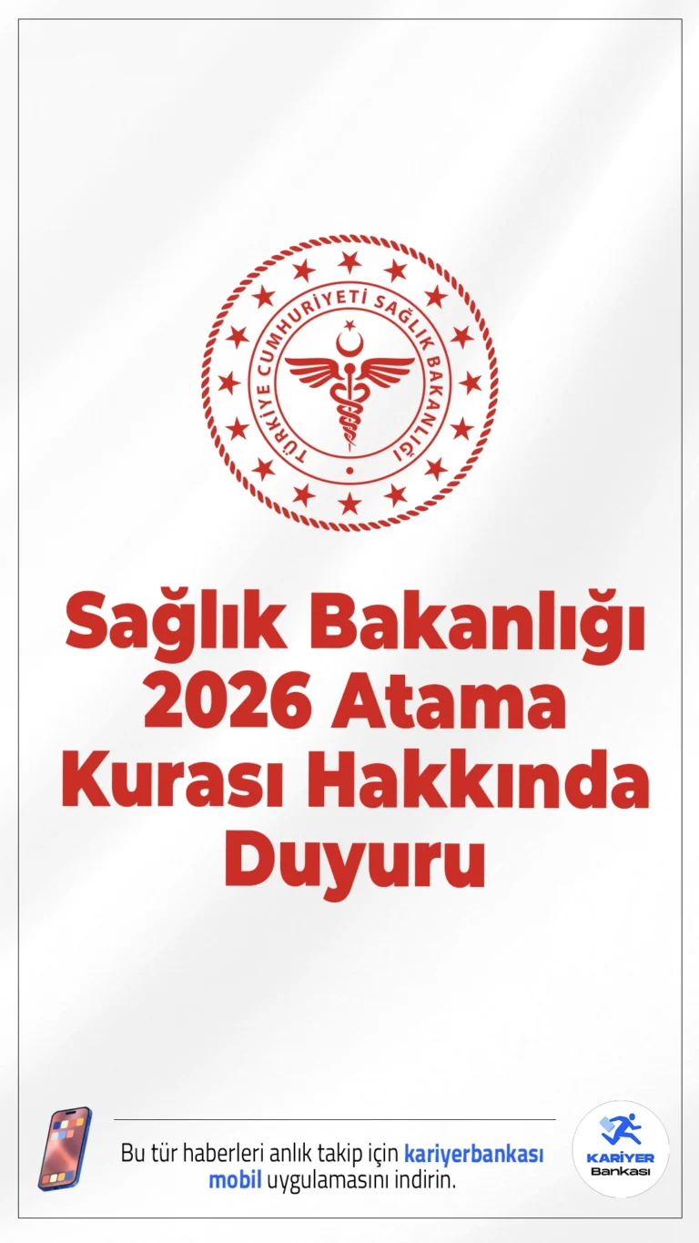 Sağlık Bakanlığı 2026 Atama Kurası Sonuçları Açıklandı.Sağlık Bakanlığı’nın 2026 yılı ilk defa ve yeniden atama kurası sonuçları ilan edildi, adaylar sonuçları EKİP üzerinden öğrenebiliyor.
