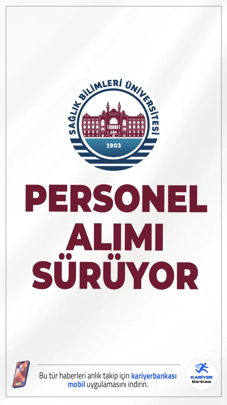 Sağlık Bilimleri Üniversitesi (SBÜ) 38 Personel Alımı Şartları.Sağlık Bilimleri Üniversitesi (SBÜ) sözleşmeli personel alımı başvuruları sürüyor. İlgili duyuruya göre alımlar, 657 sayılı Devlet Memurları Kanunu’nun 4/B maddesi kapsamında gerçekleştirilecek ve KPSS 2024 puan sıralaması esas alınacak. Başvuru yapacak adayların genel şartların yanı sıra, özel şartları da dikkatle incelemesi gerekmektedir.Başvuru sayfası ve kontenjanlar haberimizde.
