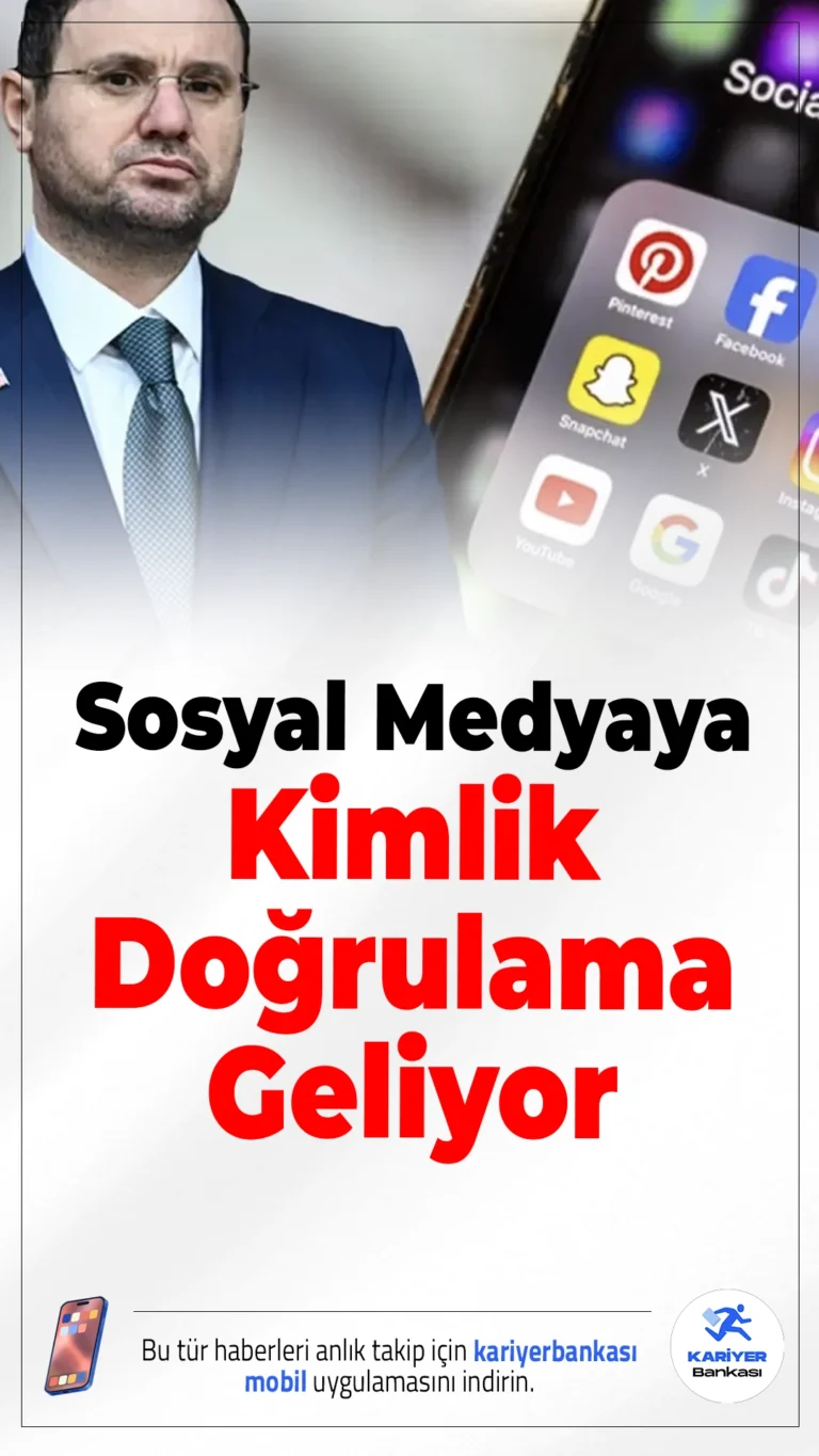 Sosyal Medyaya Kimlik Doğrulama Geliyor.Adalet Bakanı Akın Gürlek, sosyal medyada sahte hesapların önüne geçmek için kimlikle giriş sisteminin hayata geçirileceğini açıkladı.