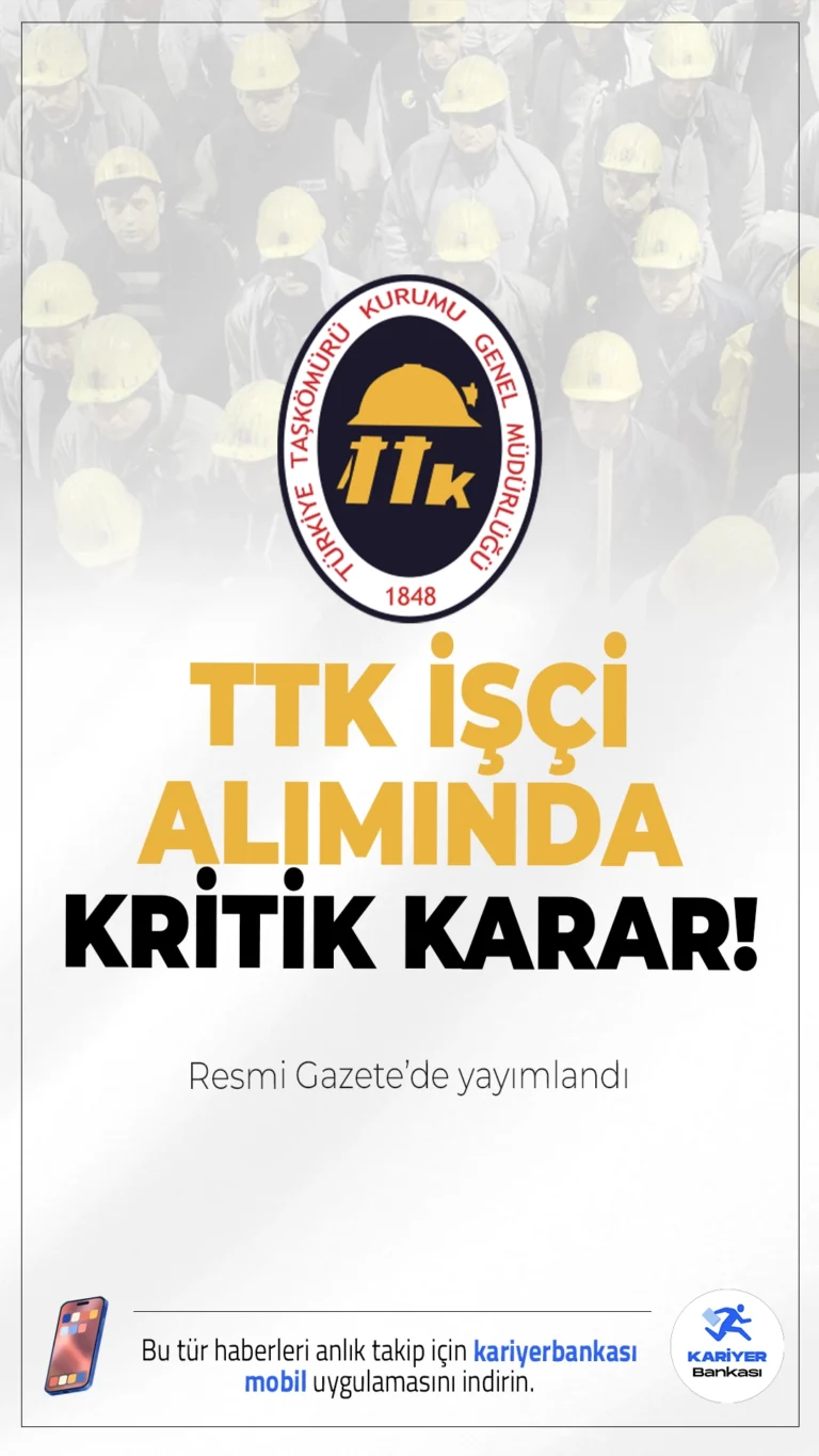 TTK İşçi Alımında Yaş Şartı Değişti.Türkiye Taşkömürü Kurumunun ana statüsünde yapılan değişiklikle, kurum ve bağlı ortaklıklarında işçi statüsünde istihdam edilecek personel için yeni bir kriter belirlendi.