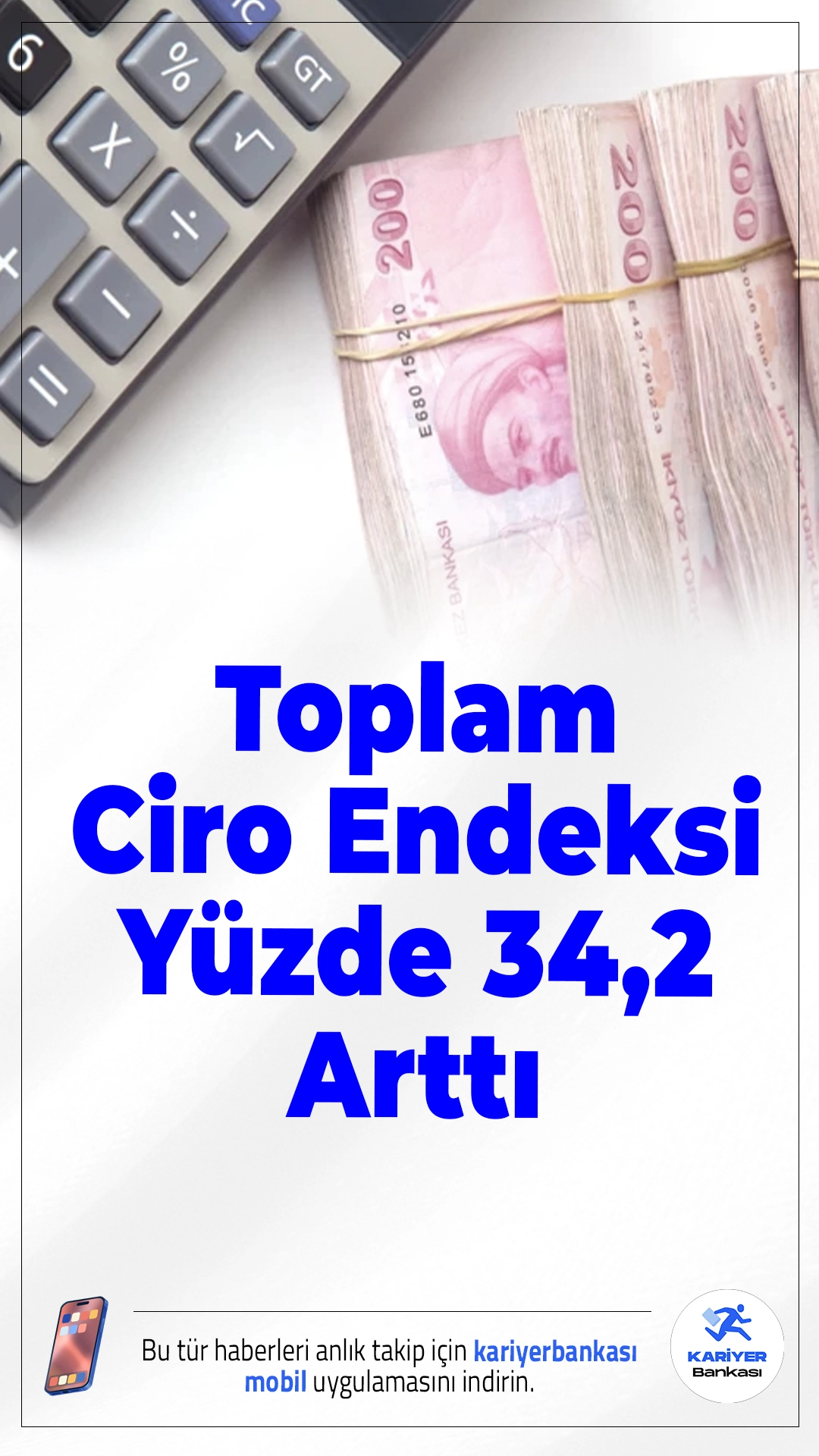 Toplam Ciro Endeksi Yüzde 34,2 Arttı.Şubat ayında toplam ciro endeksi yıllık bazda %34,2 artarak ekonomik faaliyetlerde güçlü yükseliş sinyali verdi.