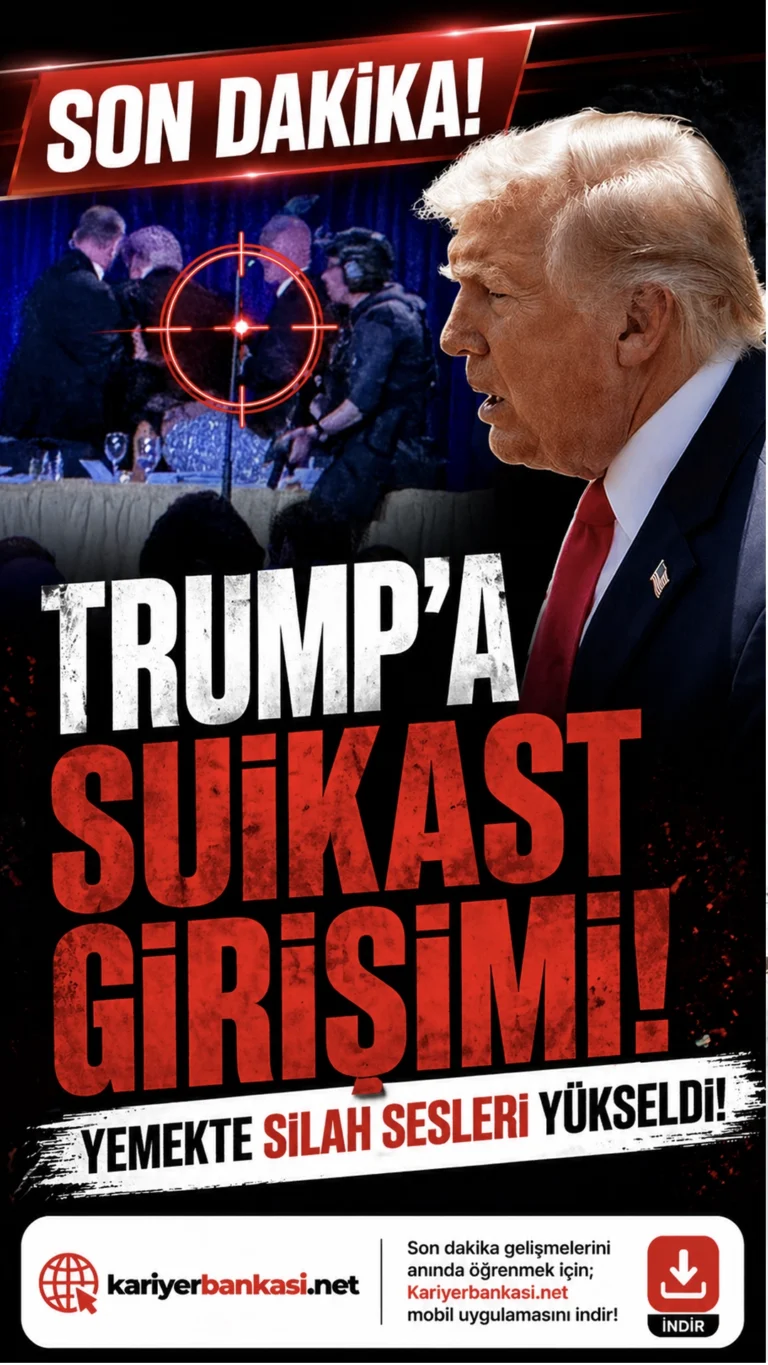 Trump'ın katıldığı yemekte silahlı saldırı paniği yaşandı. Saldırgan sağ yakalanırken, bir güvenlik görevlisi yaralandı.