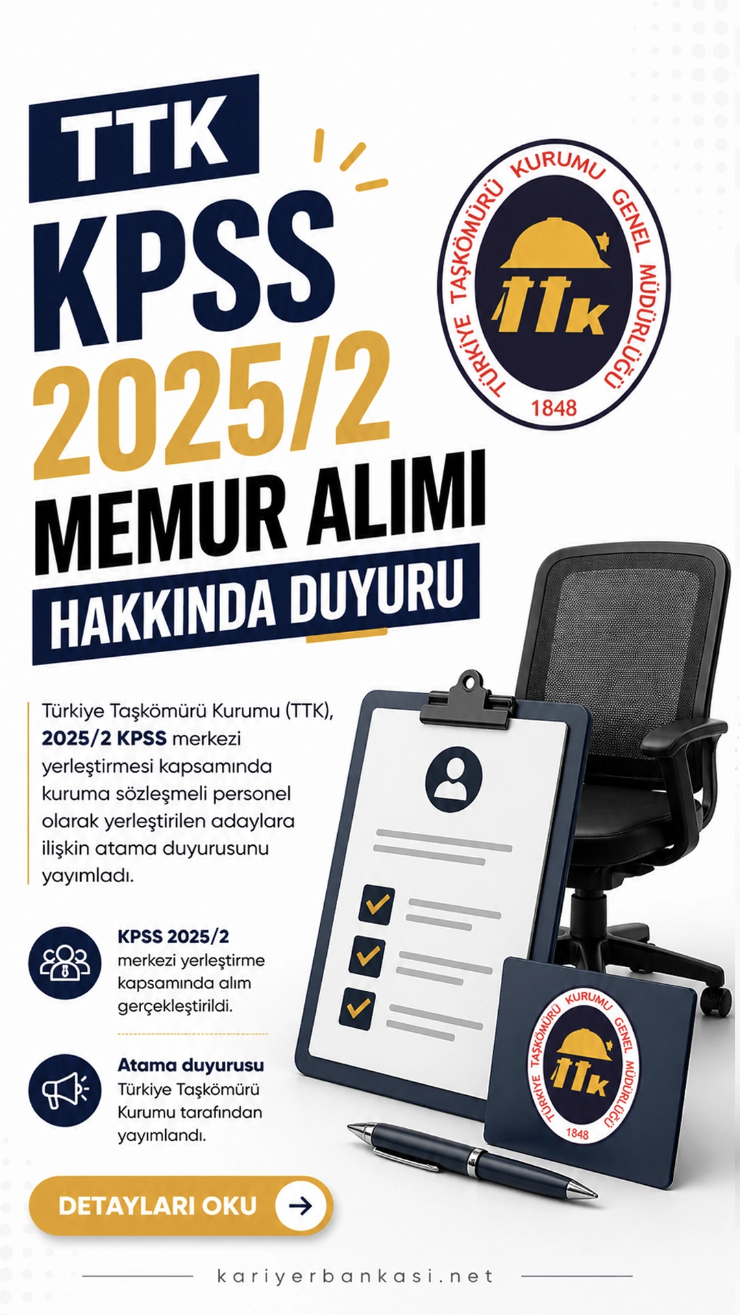 TK KPSS 2025/2 Memur Alımı Hakkında Duyuru
