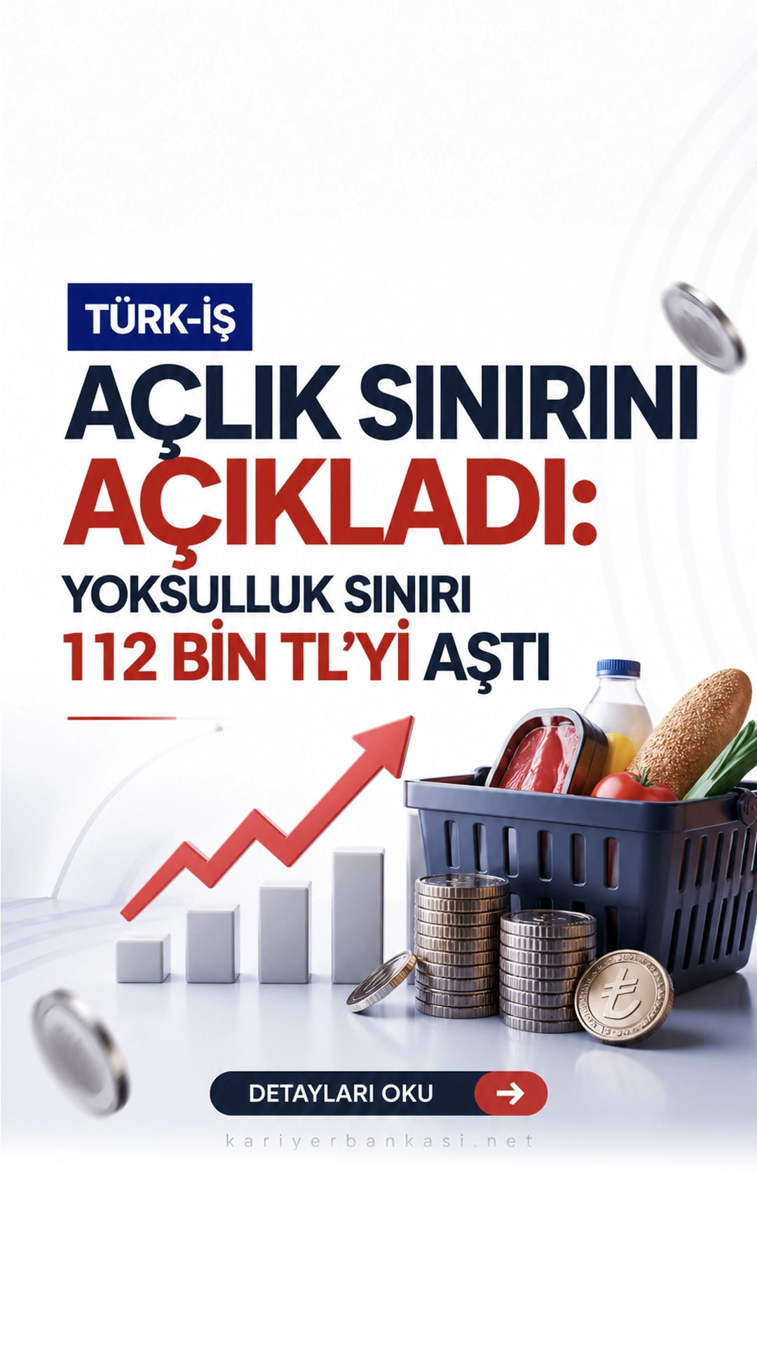 Türk-İş Açlık Sınırını Açıkladı: Yoksulluk Sınırı 112 Bin TL’yi Aştı.Türk-İş’in nisan ayı verilerine göre açlık sınırı 34 bin TL’yi, yoksulluk sınırı ise 112 bin TL’yi geçti.