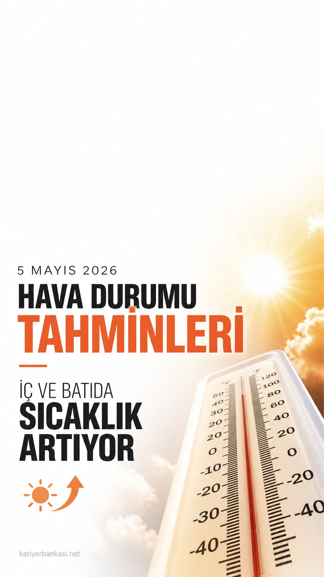 Meteoroloji 5 Mayıs 2026 Hava Durumu Tahminlerini Açıkladı: İç ve Batıda Sıcaklık Artıyor.5 Mayıs 2026 hava durumu tahminlerine göre iç ve batı kesimlerde sıcaklıklar 4 ila 6 derece artacak.