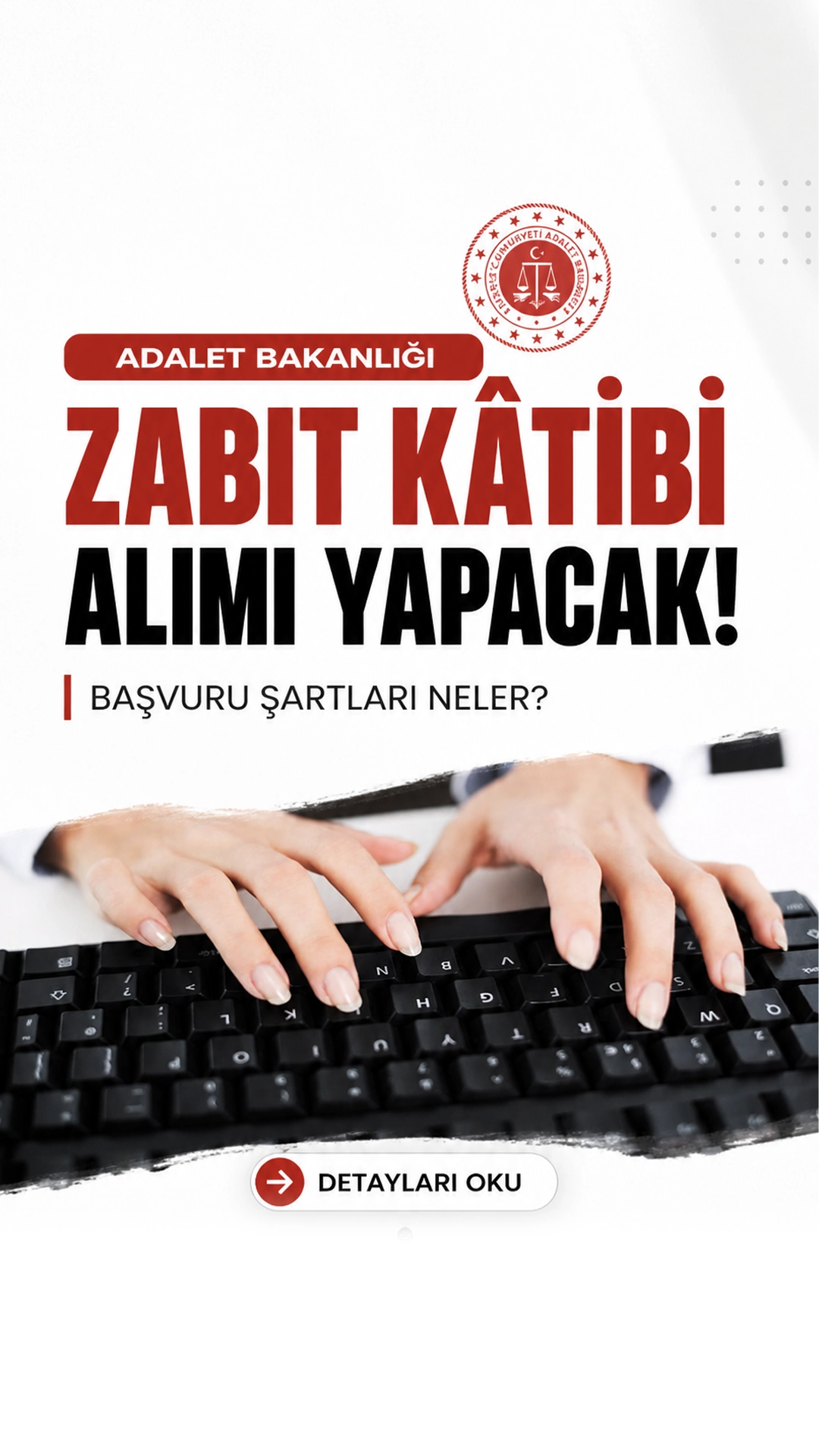 Adalet Bakanlığı Zabıt Kâtibi Alımı Şartları 2026.Adalet Bakanlığı bünyesinde adliyelerde görevlendirilmek üzere zabıt kâtibi alımı yapılması bekleniyor. Toplam 15 bin personel alımı kapsamında en fazla kadro ayrılması beklenen pozisyonlardan biri de zabıt kâtibi olacak.
