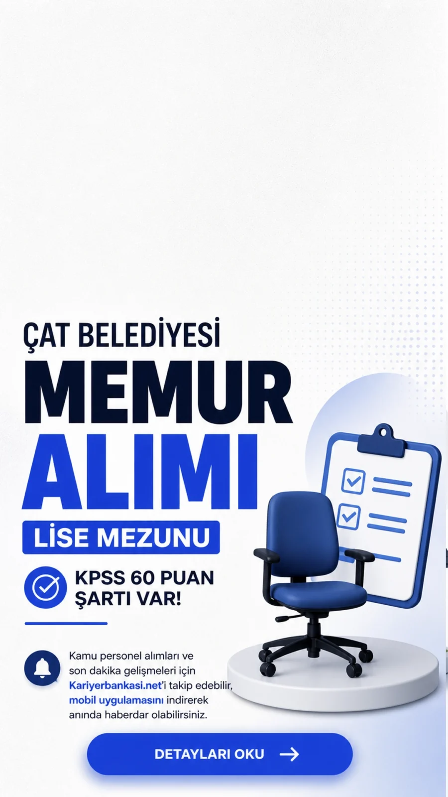 Çat belediyesi memur alımı yapacak