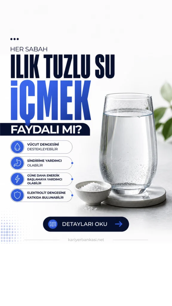 Her Sabah Ilık Tuzlu Su İçmek Faydalı mı? Uzmanlardan Kritik Uyarı.Ilık tuzlu su sosyal medyada gündem oldu; uzmanlar fayda iddiaları kadar risklere de dikkat çekiyor.