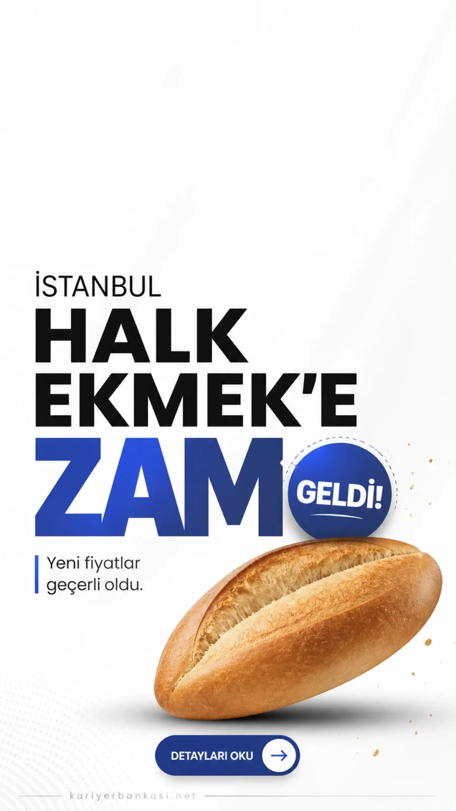 İstanbul Halk Ekmek Zammı Başladı: Normal ve Kepek Ekmek 12,5 TL Oldu.İstanbul Halk Ekmek zammı bugün uygulanmaya başladı, normal ve kepek ekmek fiyatı 12,5 TL’ye çıktı.