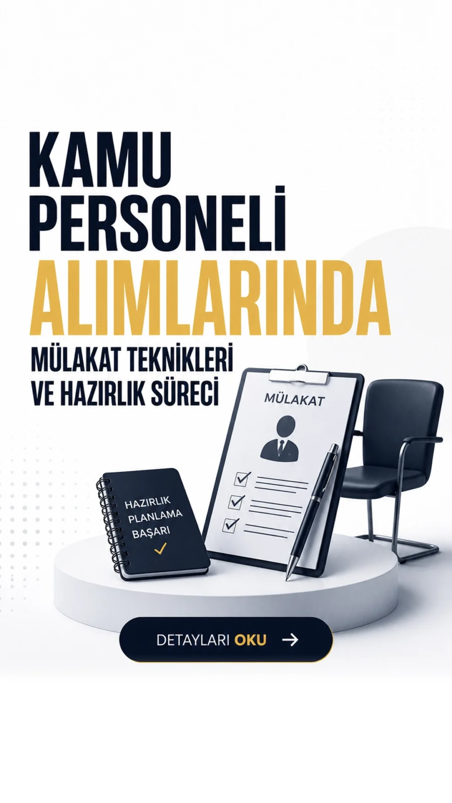 Kamu personeli mülakatlarında başarıya ulaşmanın yolları, etkili hazırlık teknikleri ve komisyon karşısında dikkat edilmesi gereken altın kurallar.