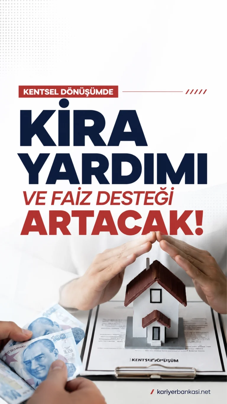 Kentsel Dönüşümde Kira Yardımı ve Faiz Desteği Artacak.Hükümet, kentsel dönüşüm sürecini desteklemek için yeni bir düzenleme üzerinde çalışıyor. Planlamaya göre, evini dönüştüren vatandaşlara ödenen kira yardımının artırılması ve dönüşüm kredilerinde faiz oranının yüzde 1’in altına çekilmesi hedefleniyor.