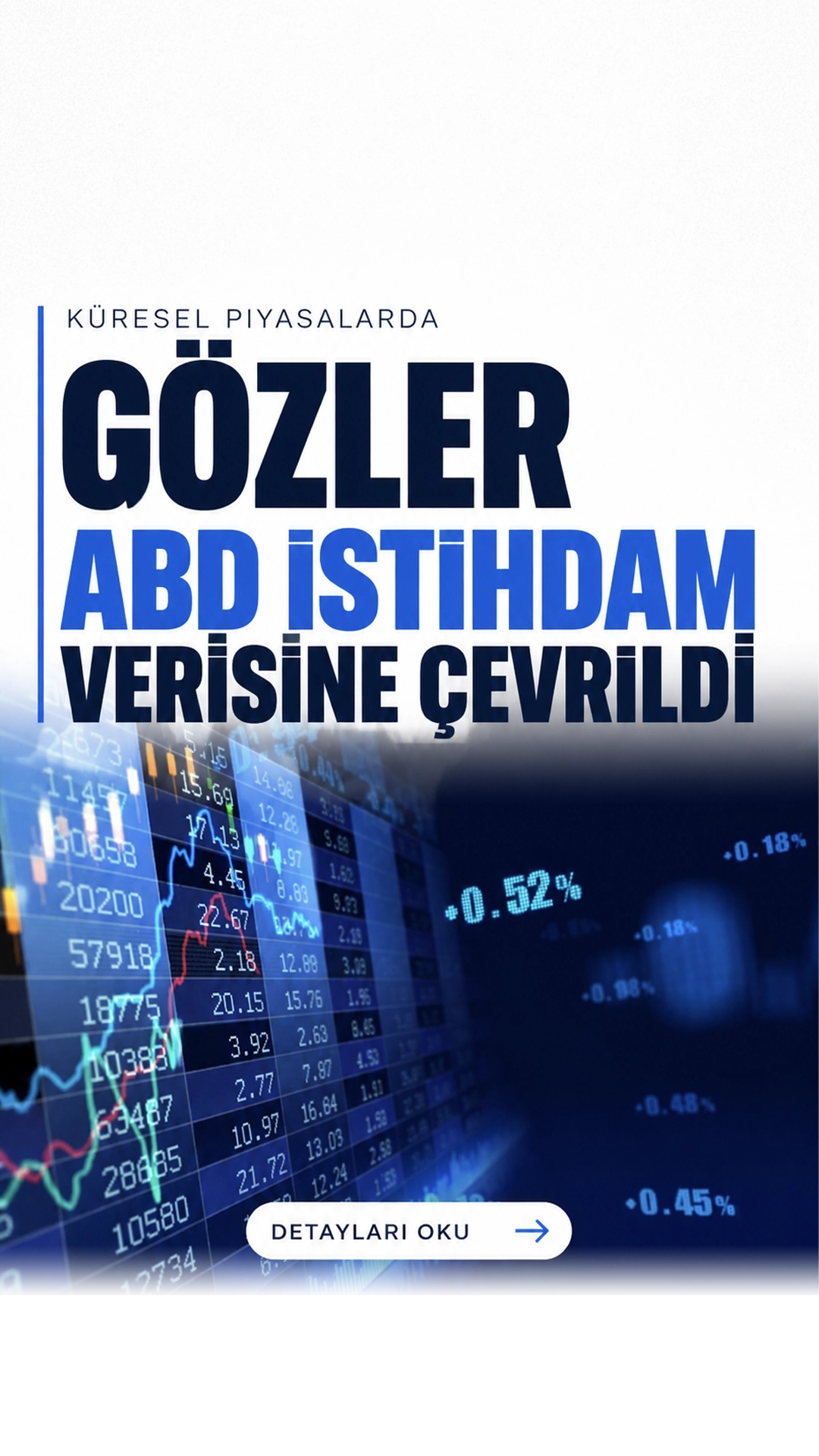 Küresel Piyasalarda Gözler ABD İstihdam Verisine Çevrildi.Küresel piyasalarda merkez bankası kararları ve jeopolitik gelişmeler sonrası gözler ABD istihdam verisine çevrildi.