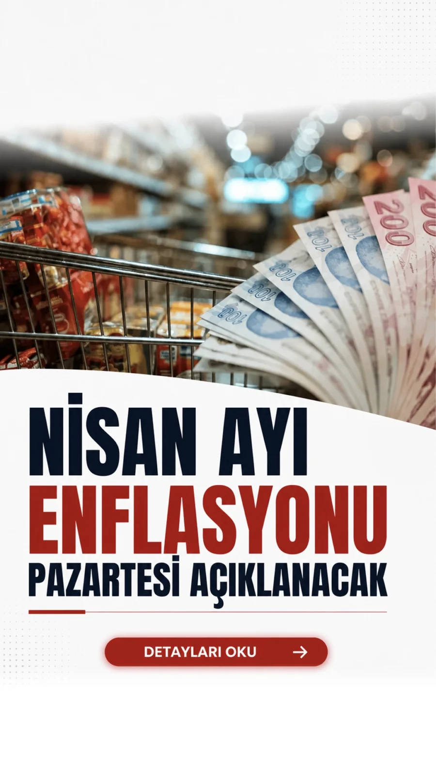 Nisan Ayı Enflasyonu Pazartesi Açıklanacak.Nisan enflasyonu 4 Mayıs Pazartesi günü açıklanacak, ekonomistler aylık yüzde 3 civarında artış bekliyor.