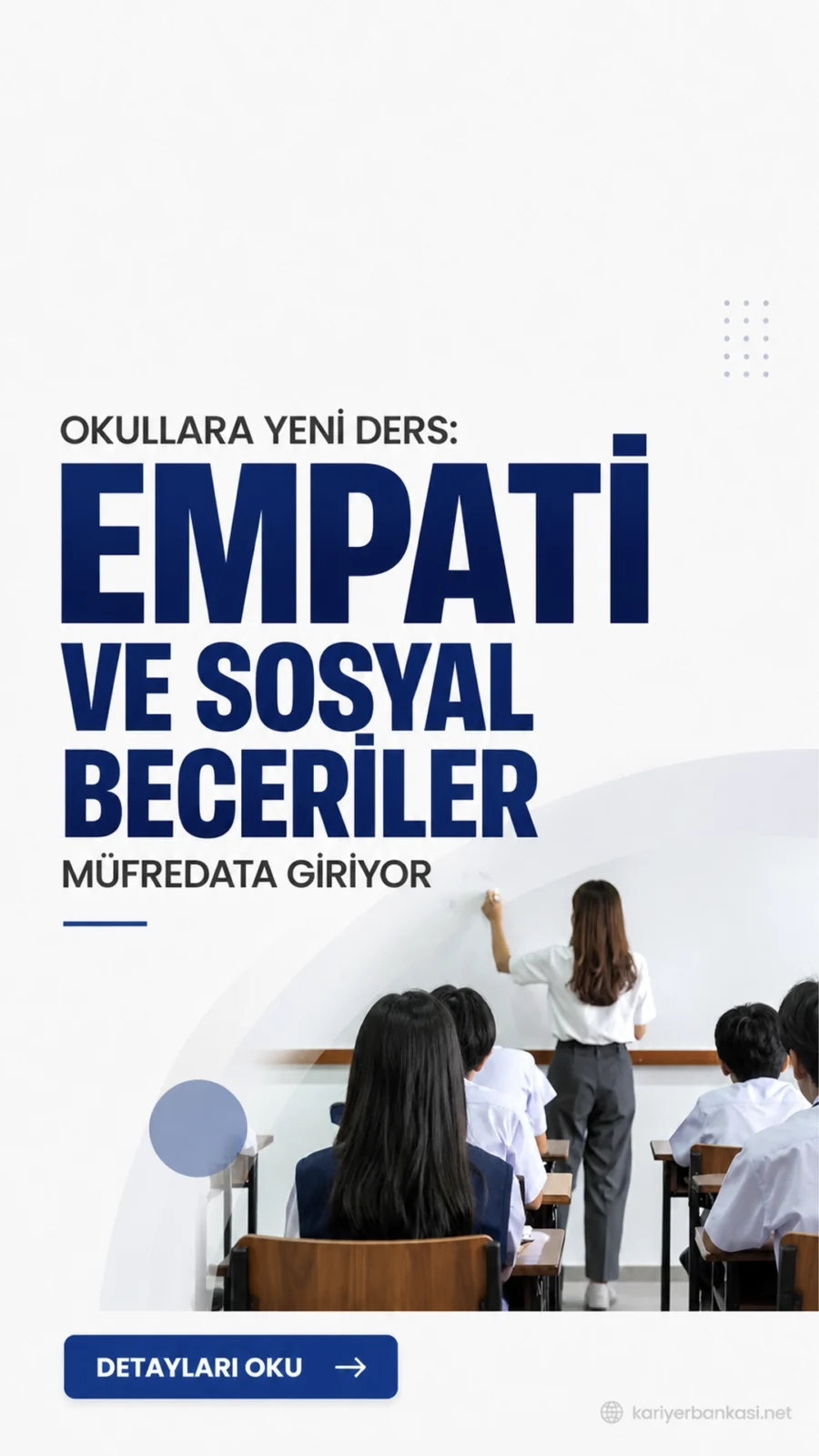 Okullara Yeni Ders: Empati ve Sosyal Beceriler Müfredata Giriyor.TBMM’de akran zorbalığına karşı yürütülen çalışmalar kapsamında okulları ilgilendiren yeni öneriler gündeme geldi. Dilekçe Komisyonu bünyesindeki alt komisyonda, akran zorbalığına karşı alınacak önlemleri içeren taslak rapor ele alındı.