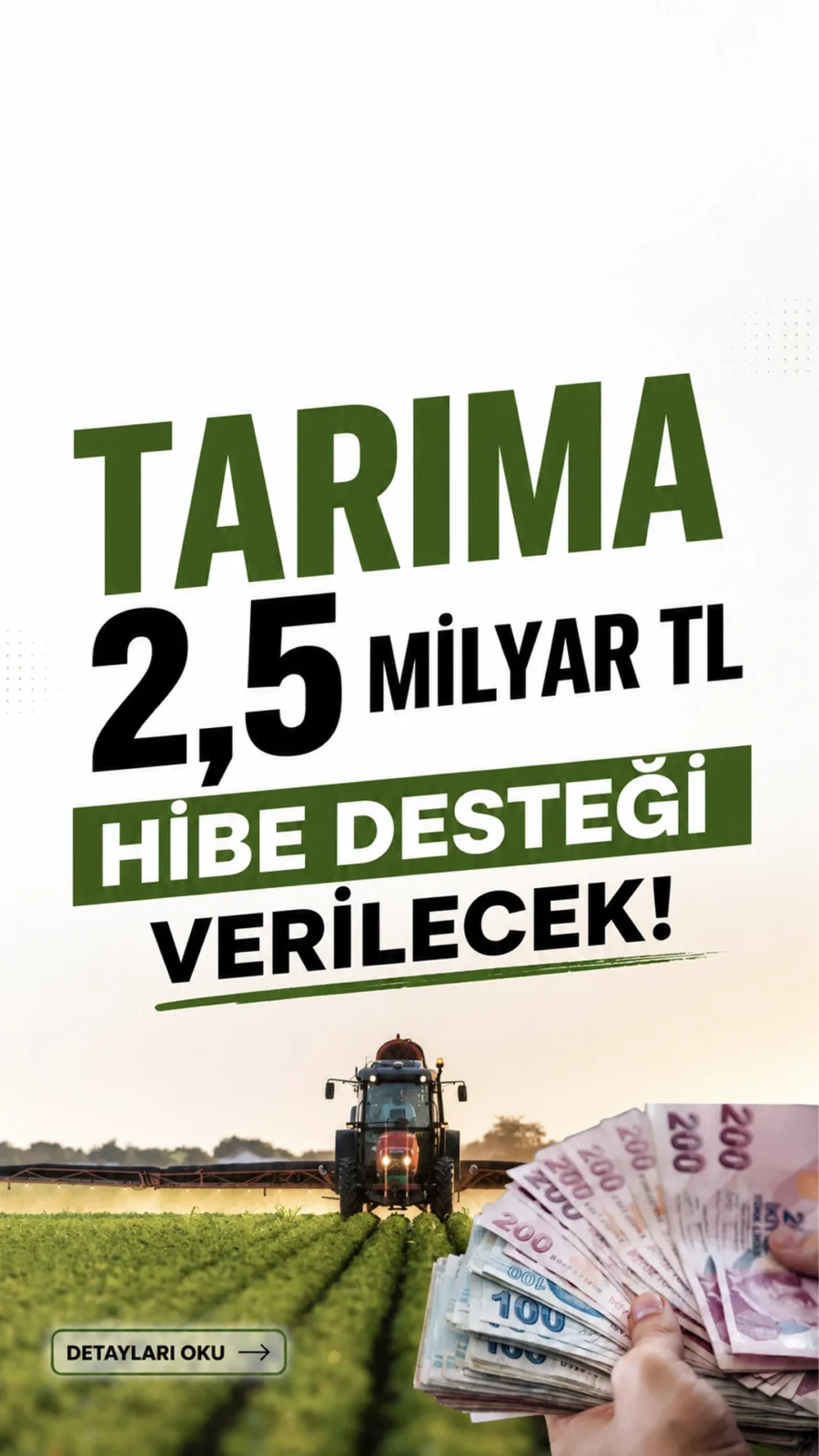 Tarıma 2,5 Milyar TL Hibe Desteği Verilecek.IPARD III Programı kapsamında 218 proje için toplam 2,5 milyar TL hibe desteği sağlanacak.